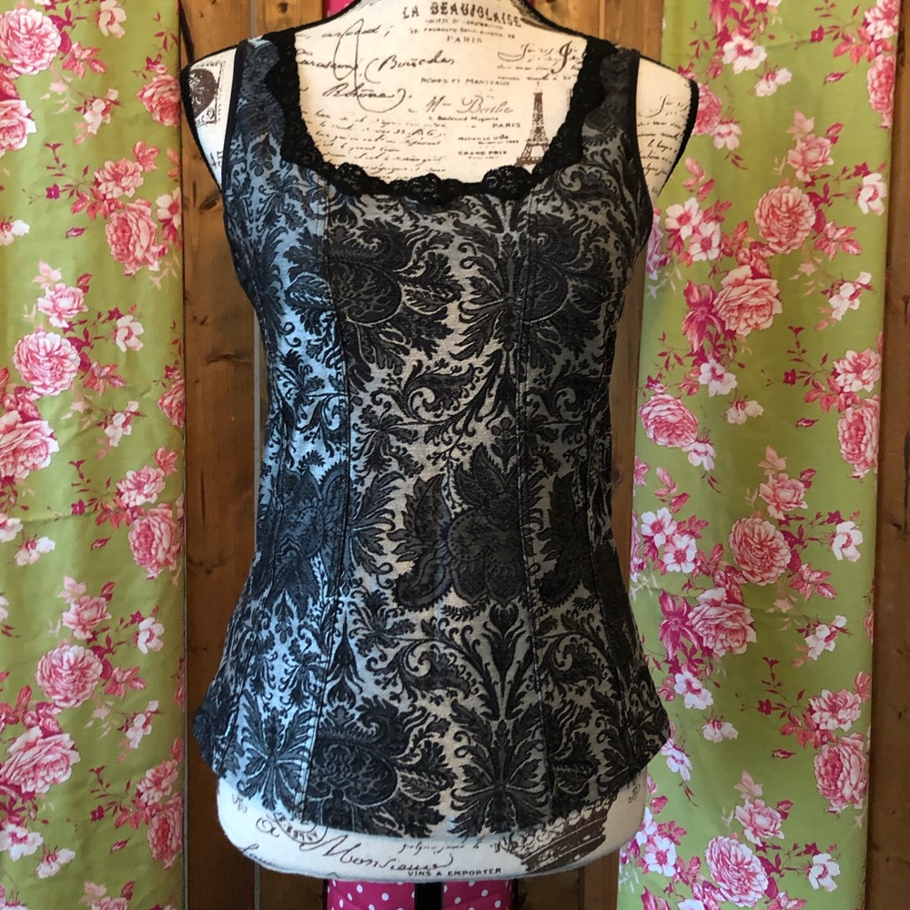 Arianne Florence cami-corset size medium. NWOT. Silver baroque